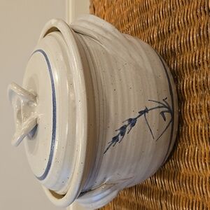 COPY - HANDMADE Vintage Glazed Pottery Bowl w/Cover